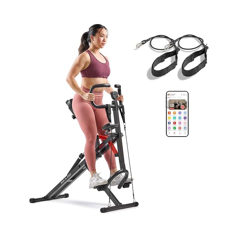 Compact Rowing Machine with Resistance Bands